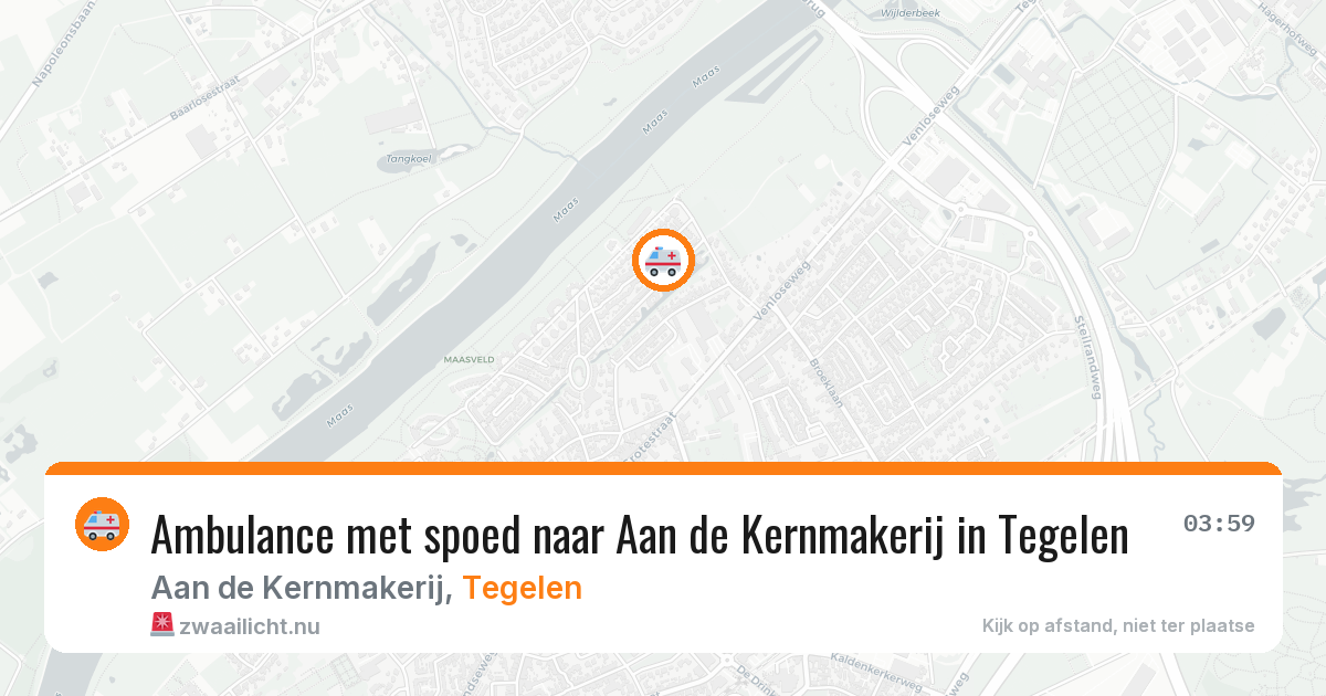 Ambulance met spoed naar Aan de Kernmakerij in Tegelen — 10 jul 2026
