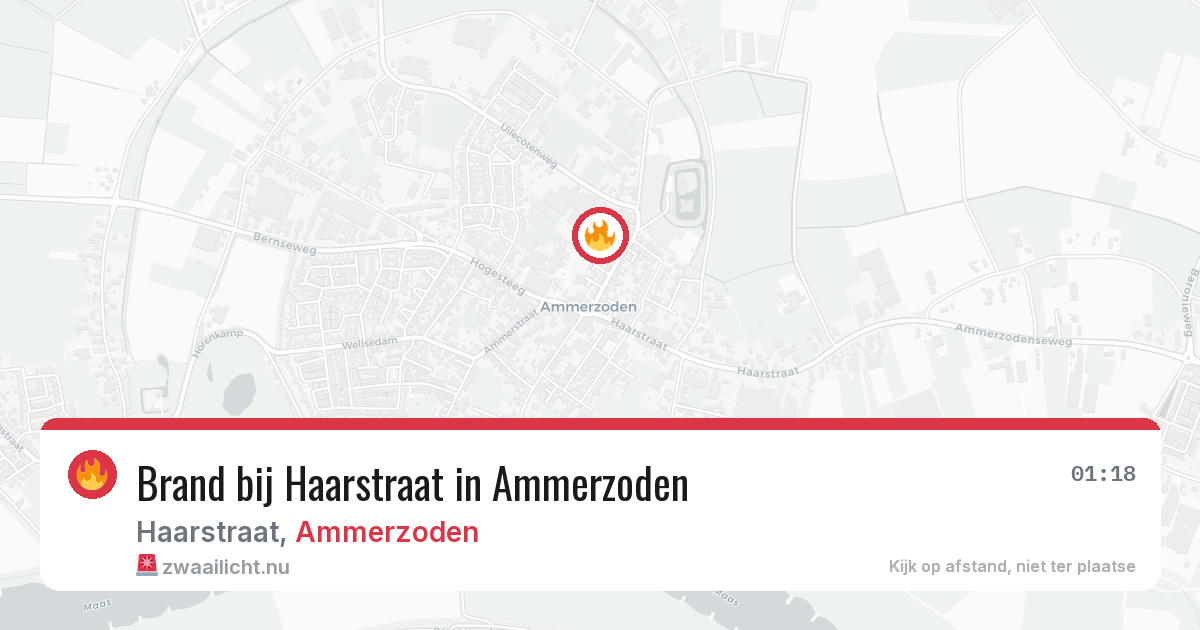Brand bij Haarstraat in Ammerzoden — 18 jan 2026