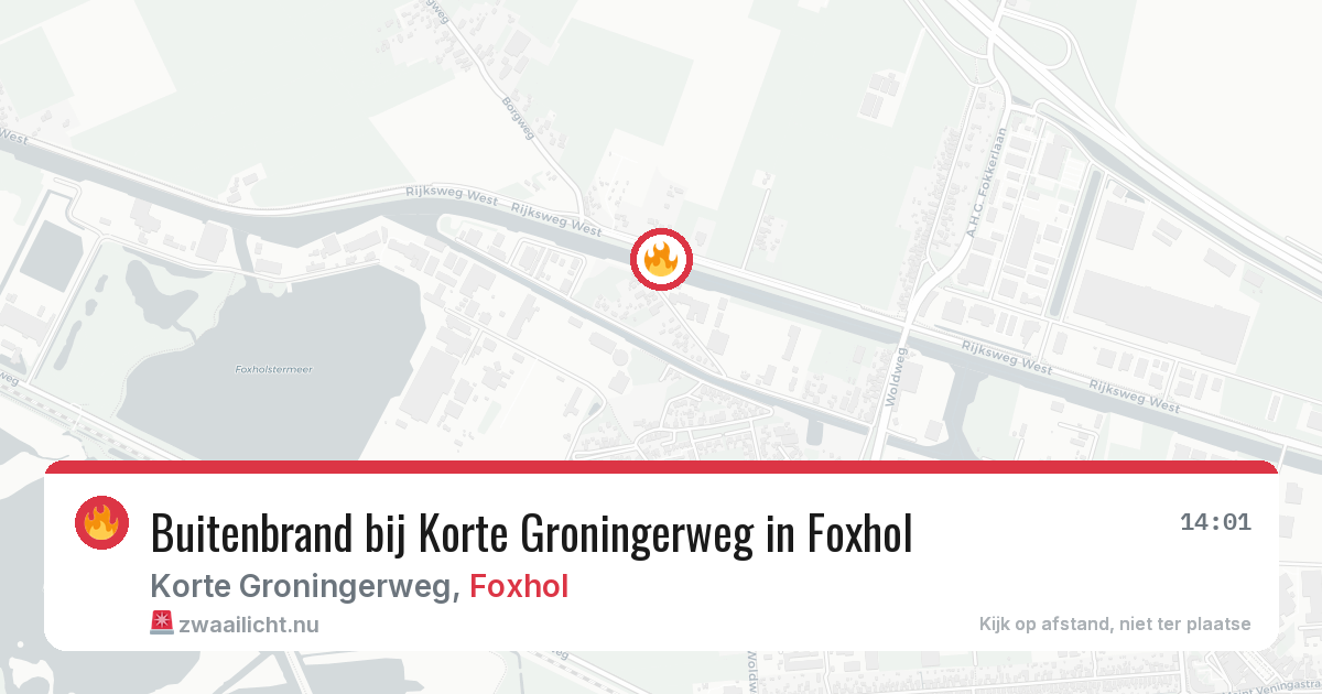 Buitenbrand bij Korte Groningerweg in Foxhol — 6 apr 2026