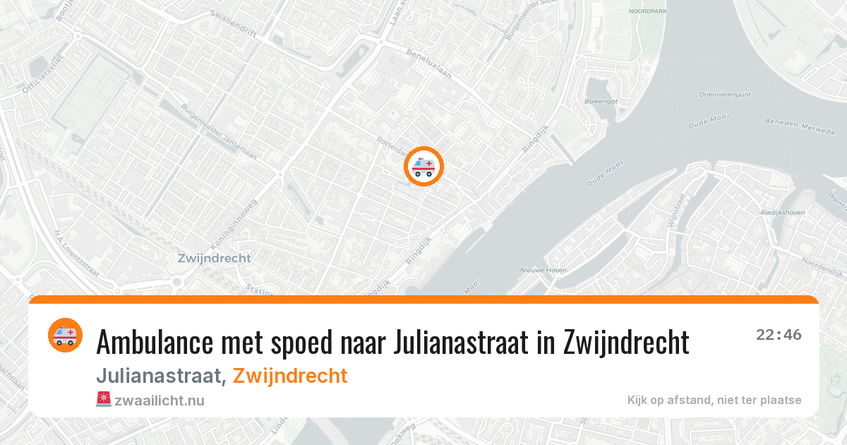 Ambulance met spoed naar Julianastraat in Zwijndrecht — 24 jul 2026