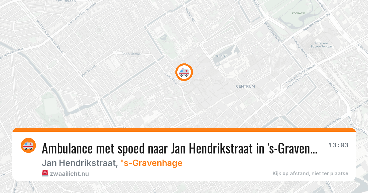 Ambulance met spoed naar Jan Hendrikstraat in 's-Gravenhage — 29 mei 2026