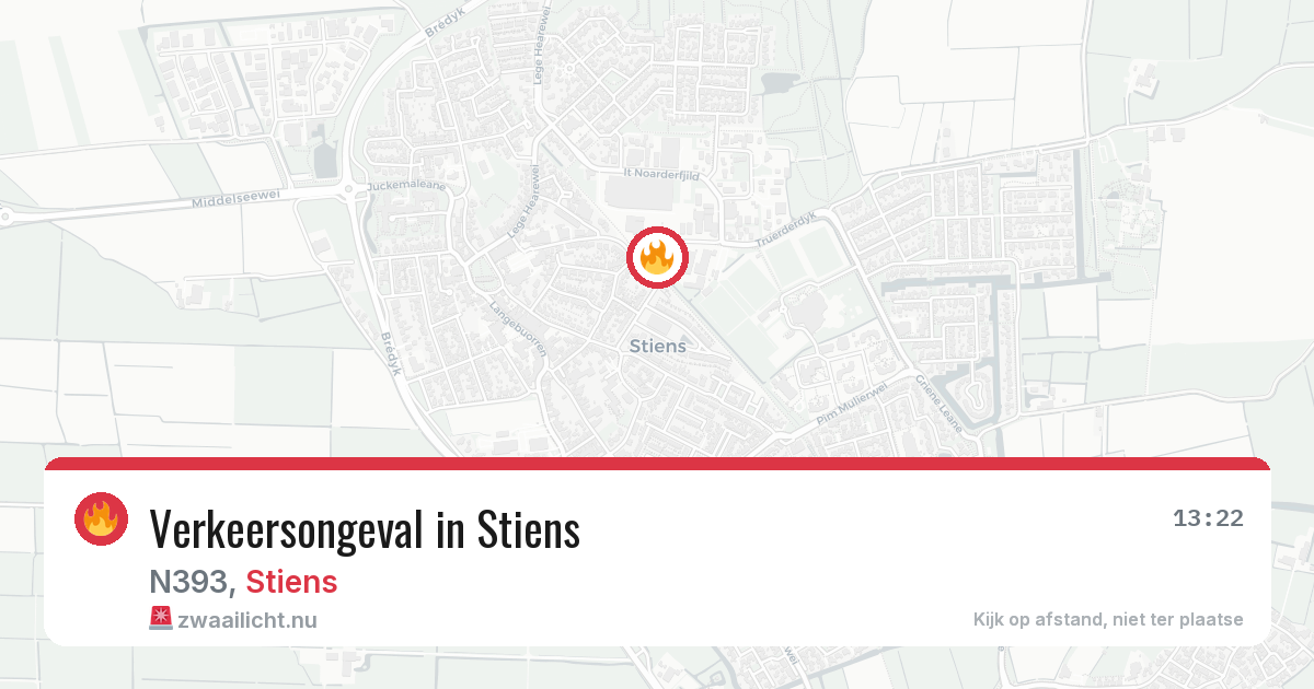 Verkeersongeval in Stiens — 17 jul 2026