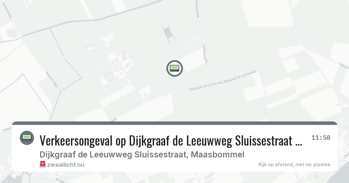 Verkeersongeval op Dijkgraaf de Leeuwweg Sluissestraat in Maasbommel — 31 jan 2026