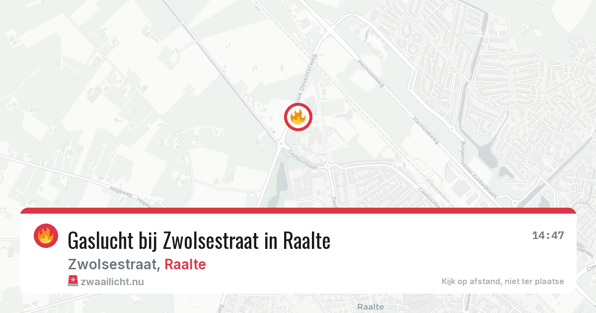 Gaslucht bij Zwolsestraat in Raalte — 3 mei 2026