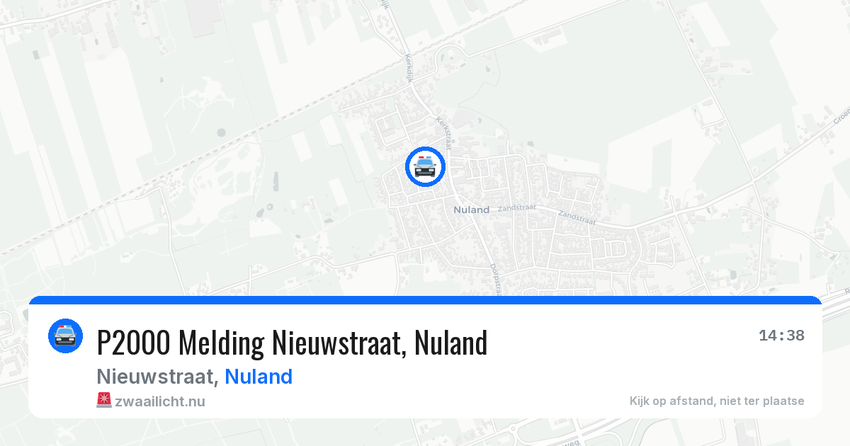 P2000 Melding Nieuwstraat, Nuland — 8 jun 2026