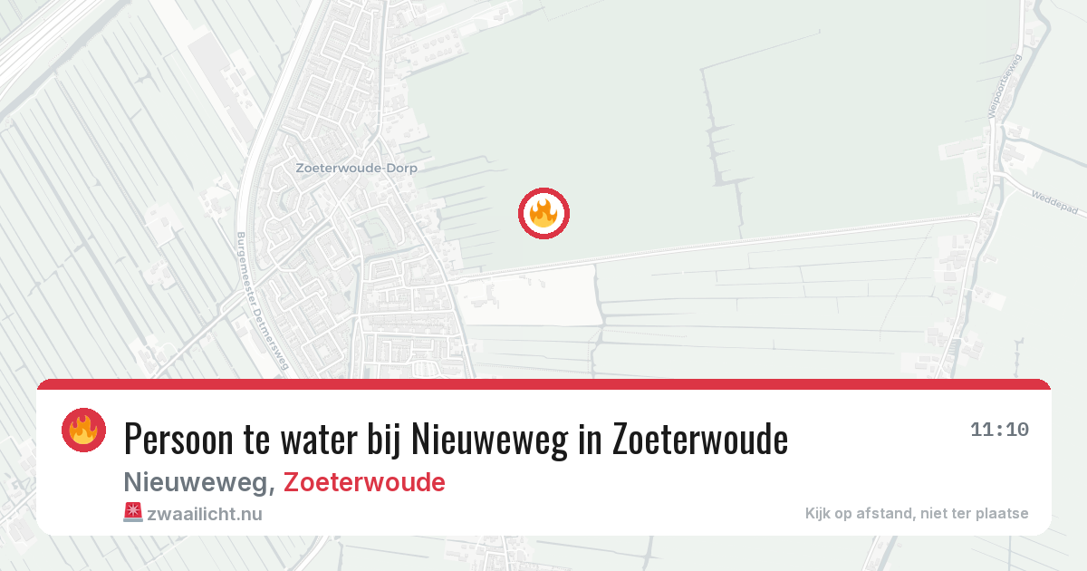 Persoon te water bij Nieuweweg in Zoeterwoude — 26 apr 2026