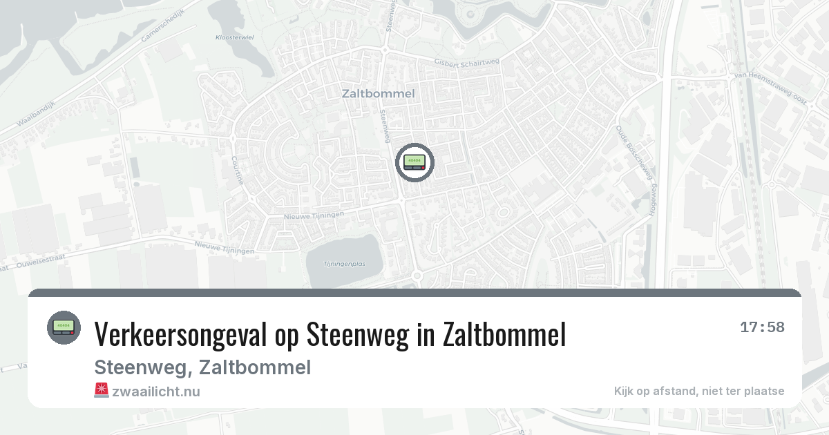 Verkeersongeval op Steenweg in Zaltbommel — 24 jul 2026