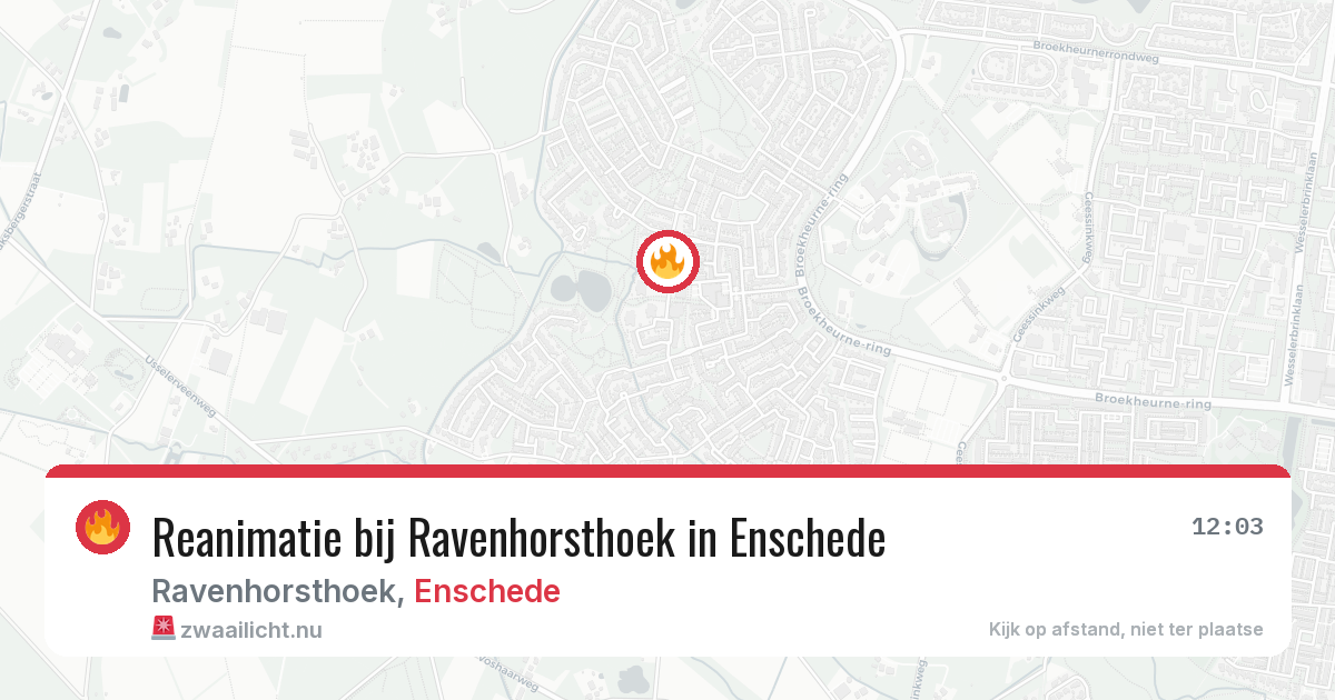 Reanimatie bij Ravenhorsthoek in Enschede — 23 mrt 2026