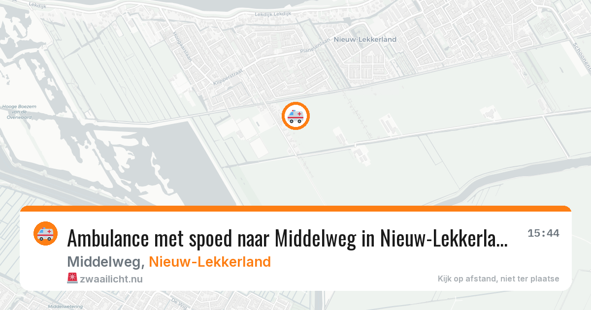Ambulance met spoed naar Middelweg in Nieuw-Lekkerland — 16 jul 2026