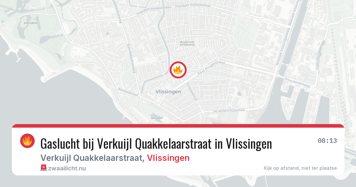 Gaslucht bij Verkuijl Quakkelaarstraat in Vlissingen — 10 mrt 2026