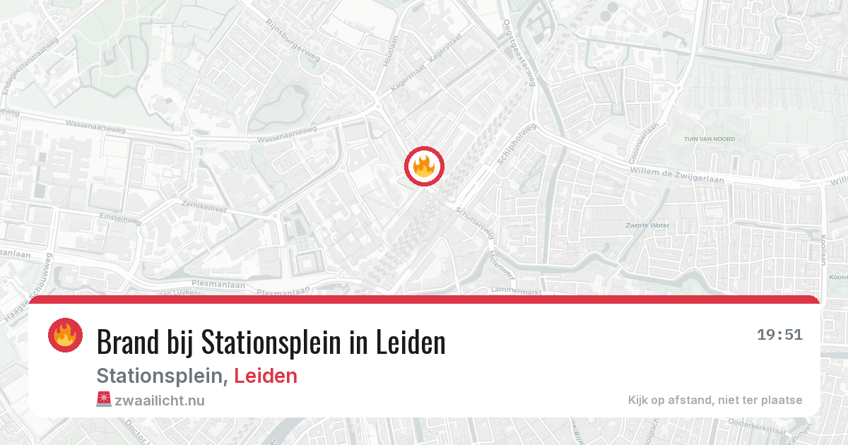 Brand bij Stationsplein in Leiden — 10 jul 2026
