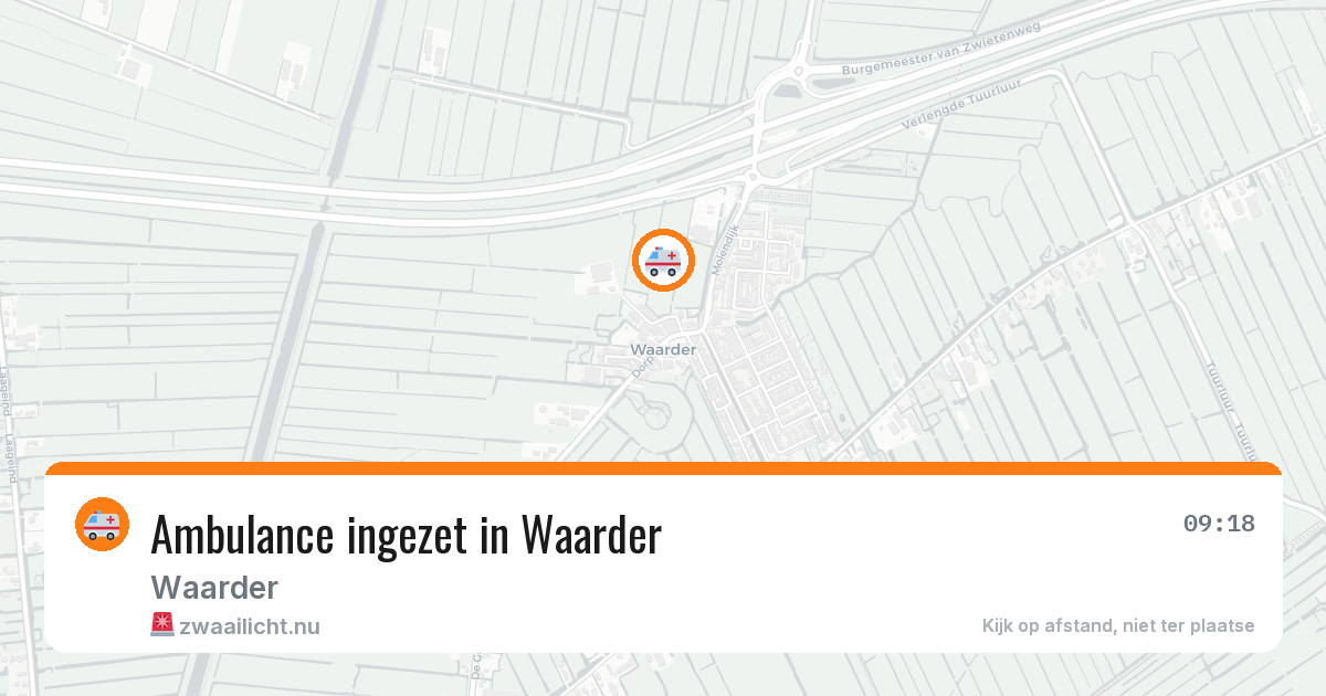 Ambulance ingezet in Waarder — 13 jul 2026