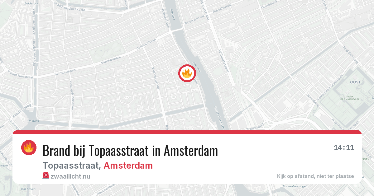 Brand bij Topaasstraat in Amsterdam — 26 jul 2026