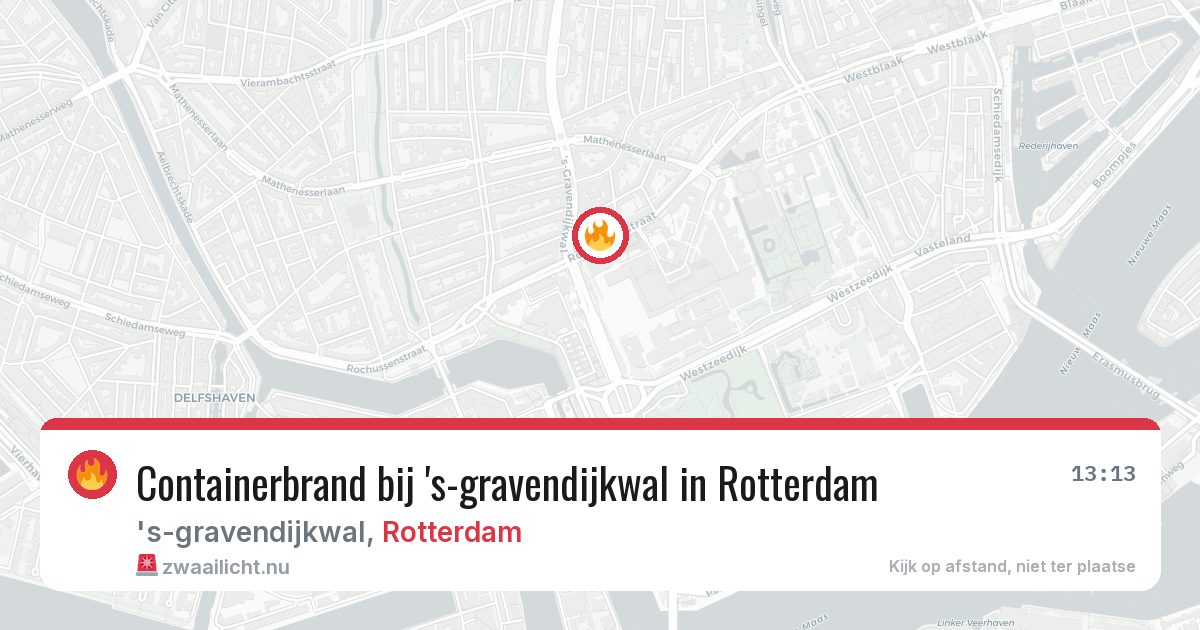 Containerbrand bij 's-gravendijkwal in Rotterdam — 2 mrt 2026