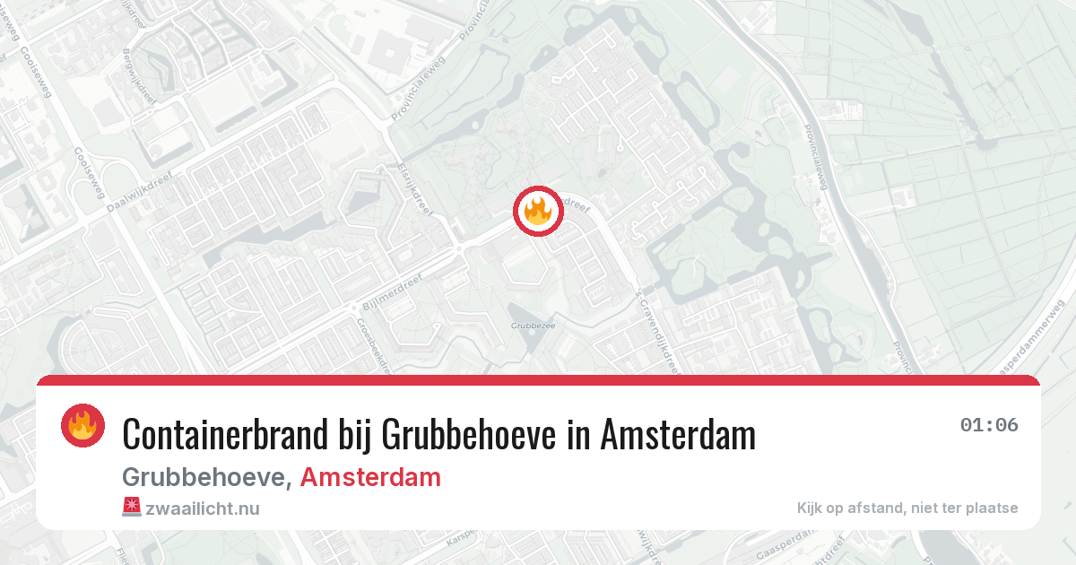 Containerbrand bij Grubbehoeve in Amsterdam — 12 jul 2026
