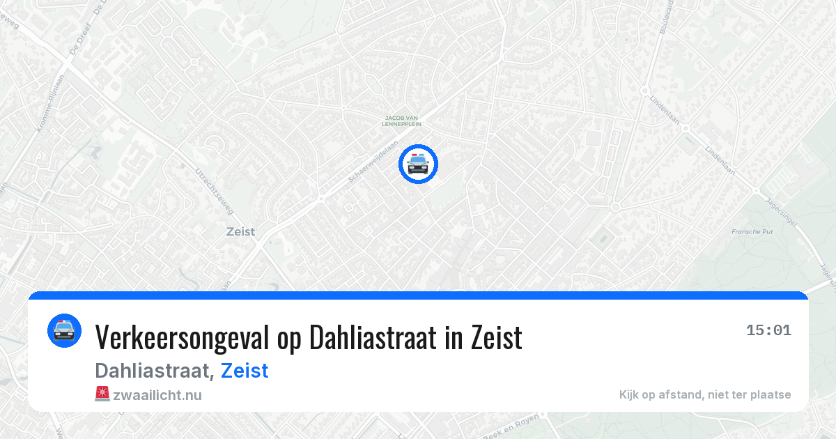 Verkeersongeval op Dahliastraat in Zeist — 14 mrt 2026