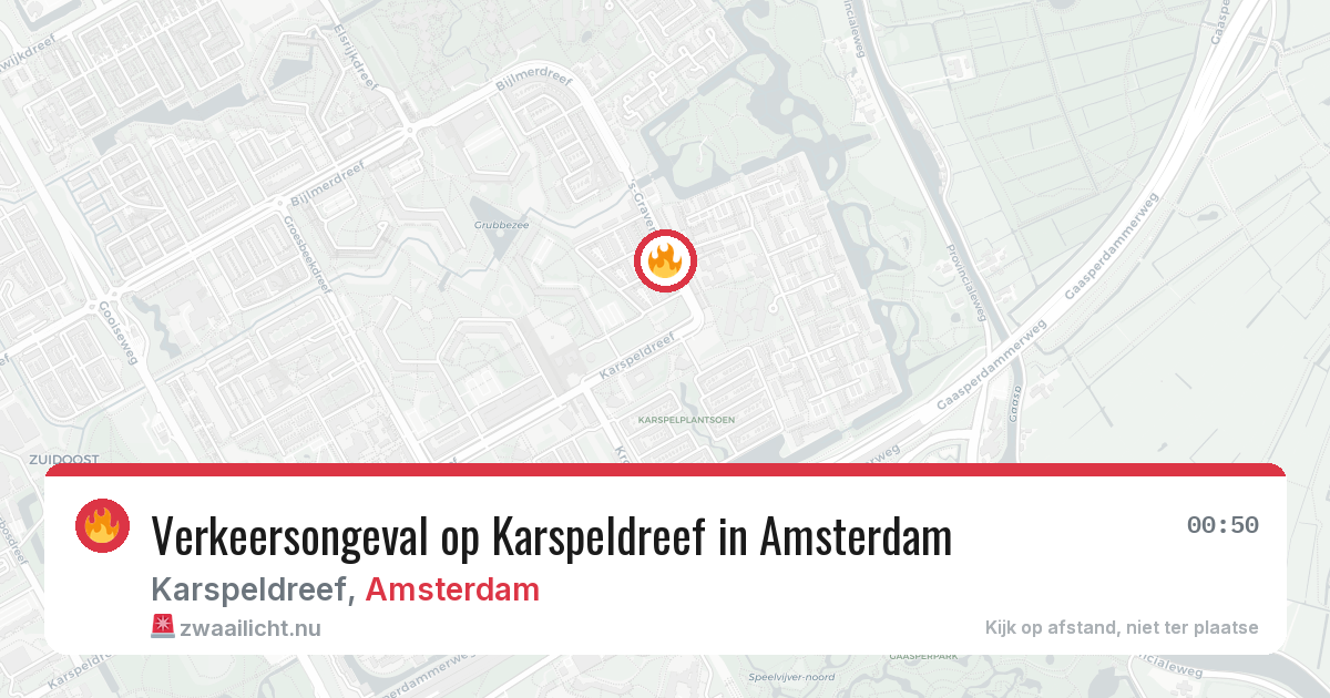 Verkeersongeval op Karspeldreef in Amsterdam — 10 jul 2026