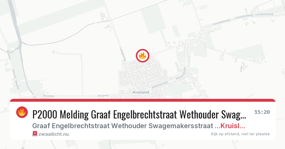 P2000 Melding Graaf Engelbrechtstraat Wethouder Swagemakersstraat Graaf Engelbrechtstraat, Kruisland — 2 feb 2026