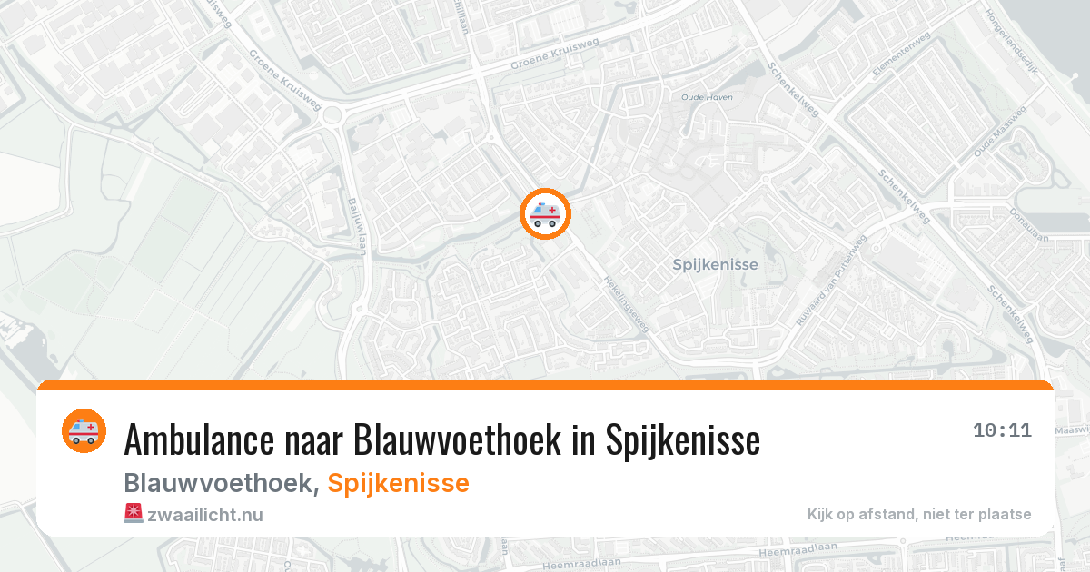 Ambulance naar Blauwvoethoek in Spijkenisse — 14 jul 2026
