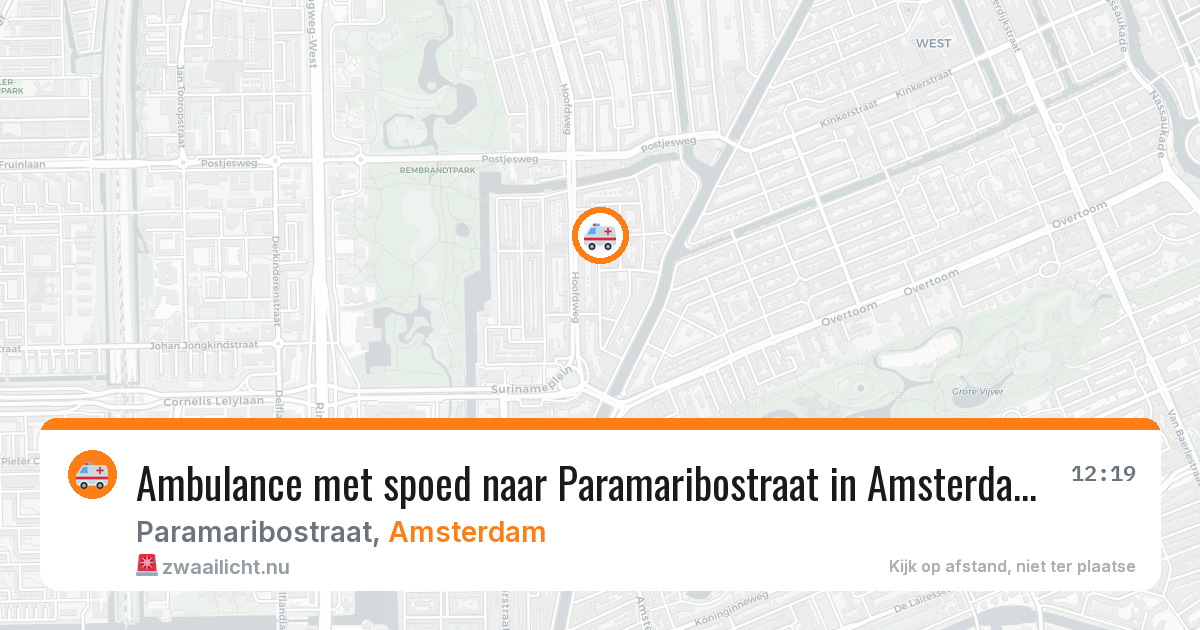 Ambulance met spoed naar Paramaribostraat in Amsterdam — 27 mei 2026