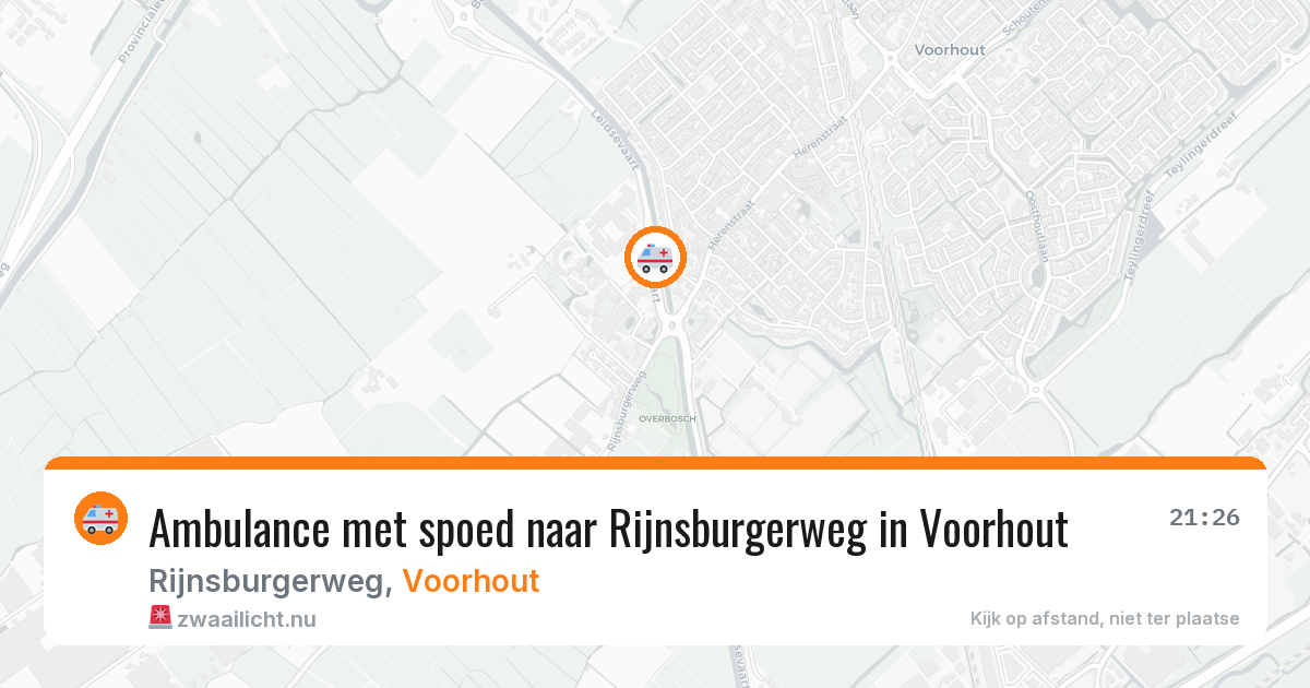 Ambulance met spoed naar Rijnsburgerweg in Voorhout — 13 jul 2026