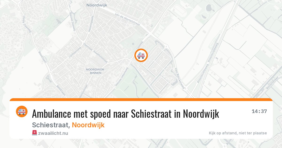 Ambulance met spoed naar Schiestraat in Noordwijk — 26 jul 2026
