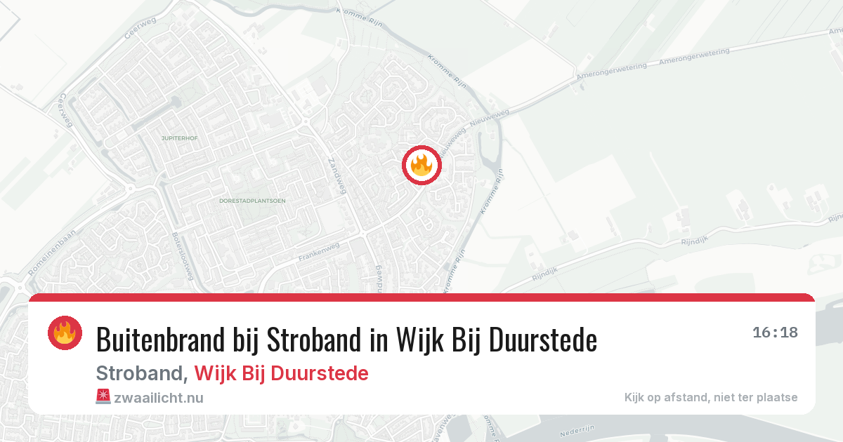 Buitenbrand bij Stroband in Wijk Bij Duurstede — 21 jul 2026