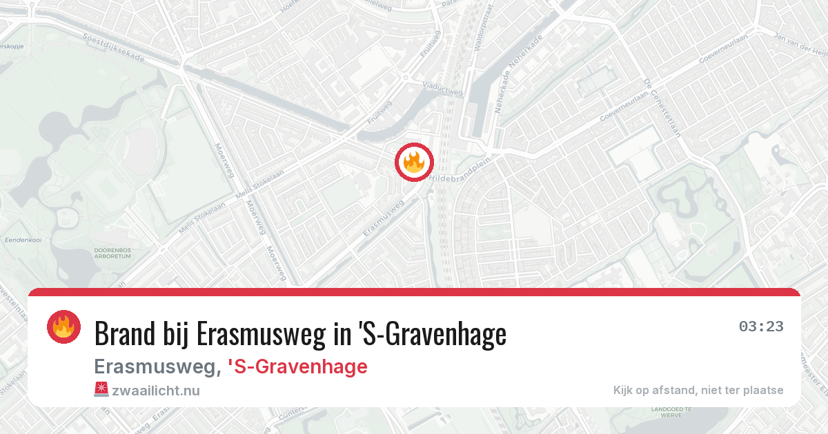 Brand bij Erasmusweg in 'S-Gravenhage — 22 mrt 2026