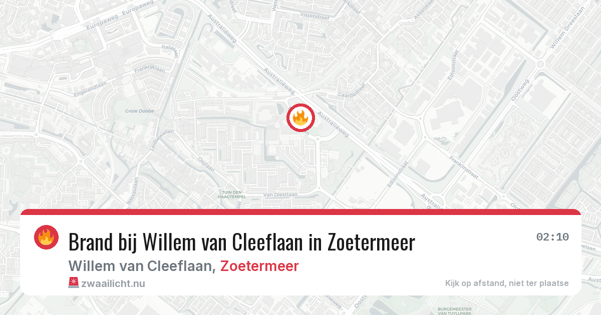 Brand bij Willem van Cleeflaan in Zoetermeer — 5 apr 2026