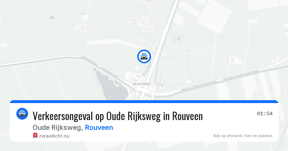 Verkeersongeval op Oude Rijksweg in Rouveen — 18 apr 2026