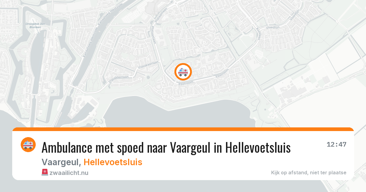 Ambulance met spoed naar Vaargeul in Hellevoetsluis — 20 apr 2026