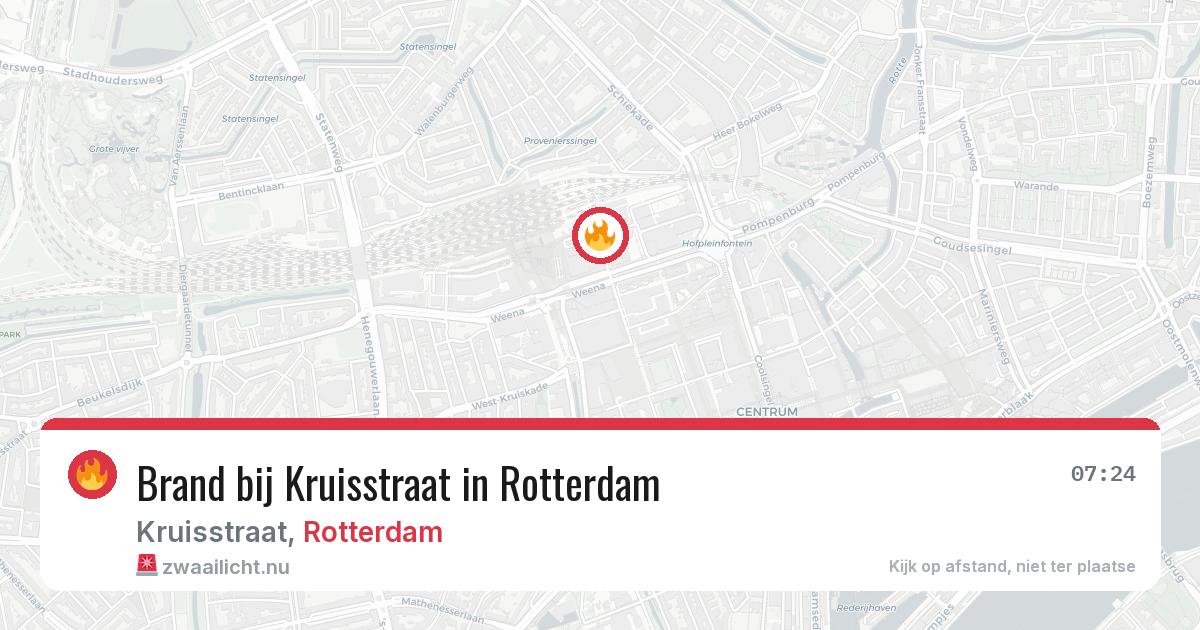 Brand bij Kruisstraat in Rotterdam — 22 jul 2026