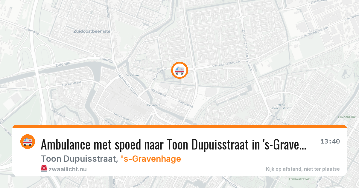 Ambulance met spoed naar Toon Dupuisstraat in 's-Gravenhage — 26 jan 2026