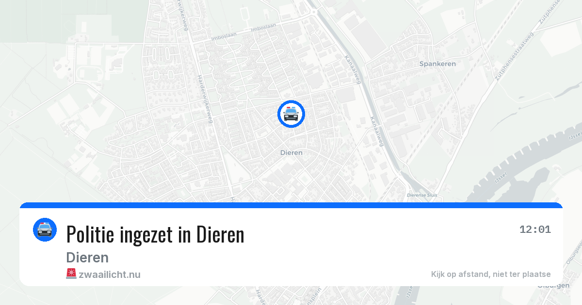 Politie ingezet in Dieren — 3 mei 2026 | 🚨 Zwaailicht.nu