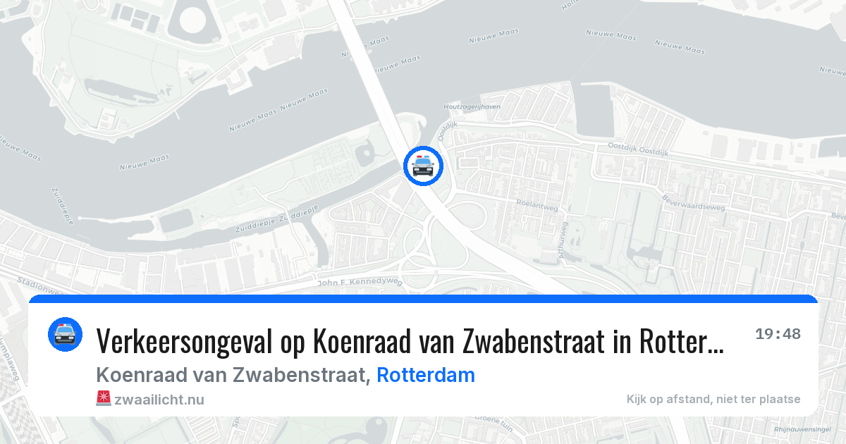 Verkeersongeval op Koenraad van Zwabenstraat in Rotterdam — 10 jul 2026