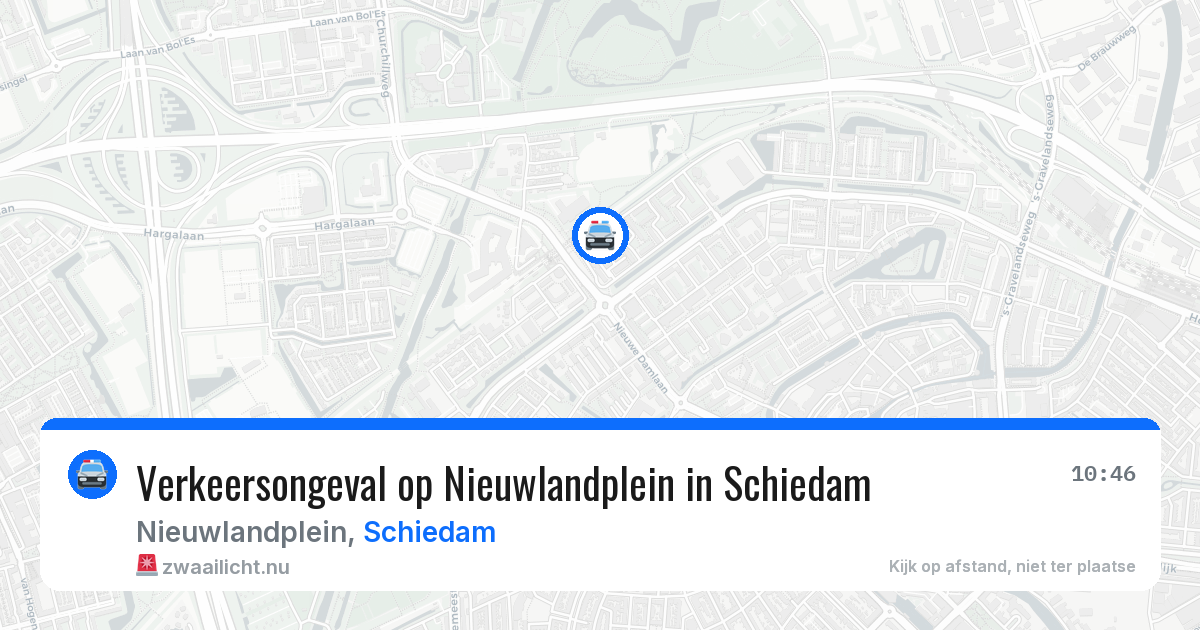 Verkeersongeval op Nieuwlandplein in Schiedam — 18 jul 2026