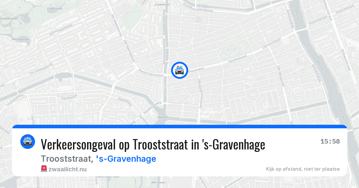 Verkeersongeval op Trooststraat in 's-Gravenhage — 24 mrt 2026