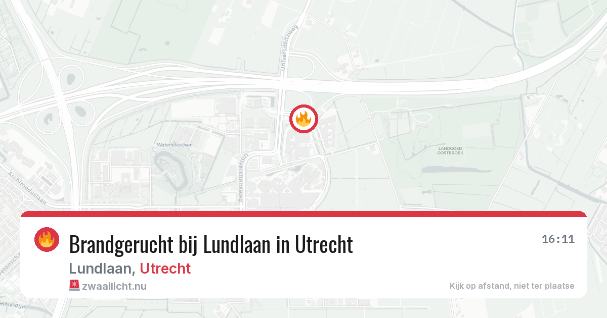 Brandgerucht bij Lundlaan in Utrecht — 26 jul 2026