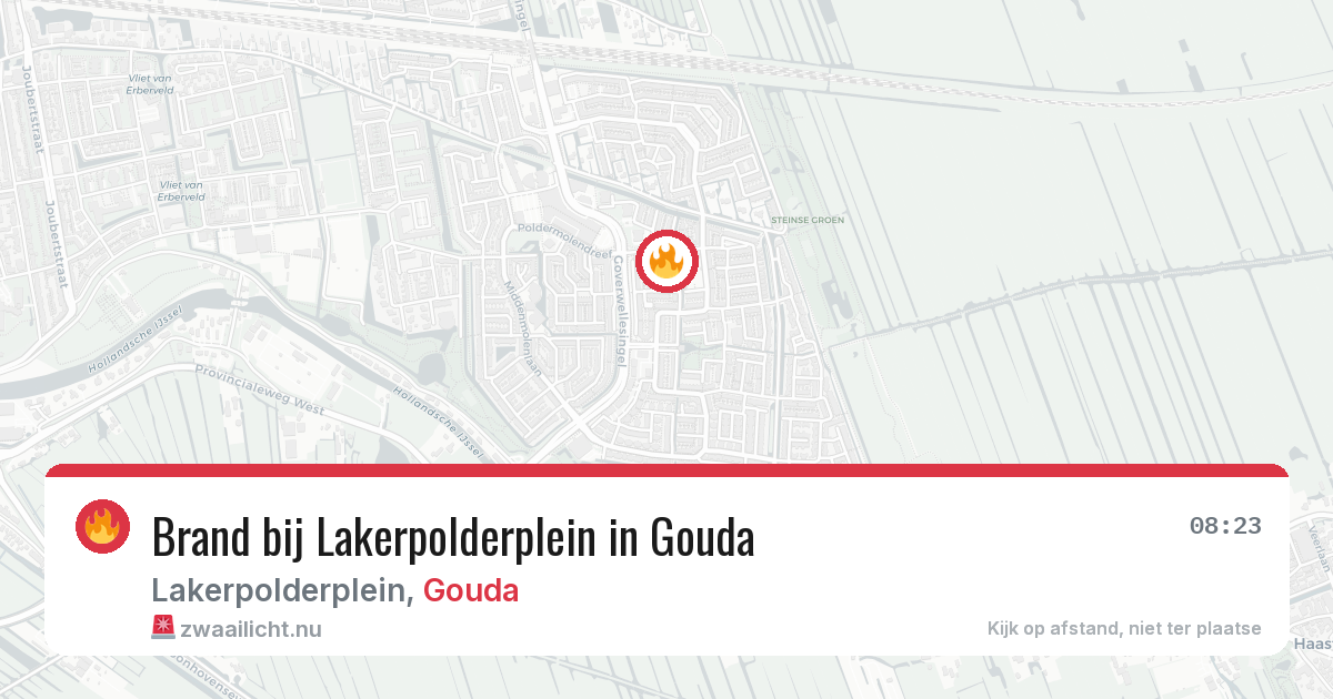 Brand bij Lakerpolderplein in Gouda — 7 jun 2026