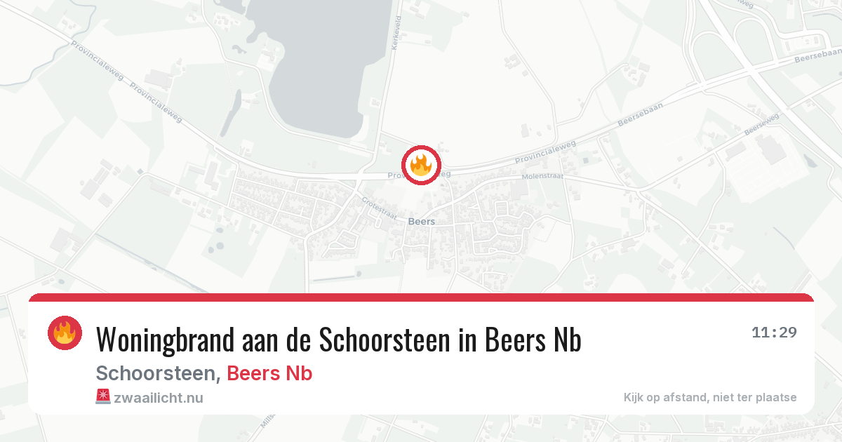 Woningbrand aan de Schoorsteen in Beers Nb — 24 feb 2026