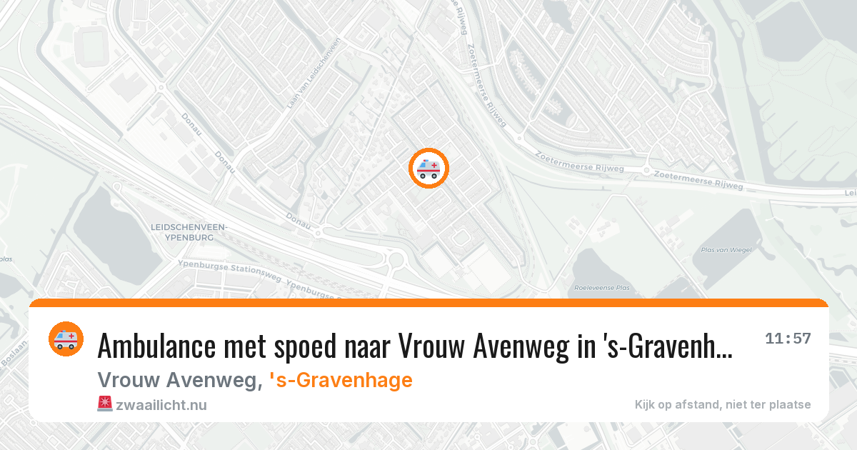 Ambulance met spoed naar Vrouw Avenweg in 's-Gravenhage — 18 mei 2026