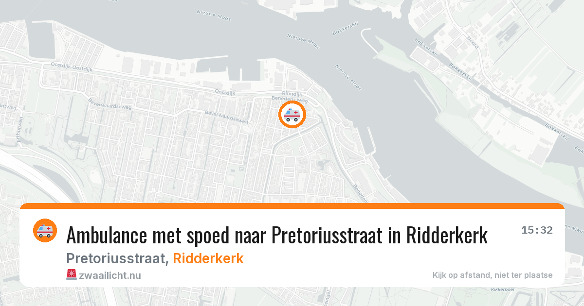 Ambulance met spoed naar Pretoriusstraat in Ridderkerk — 3 mei 2026