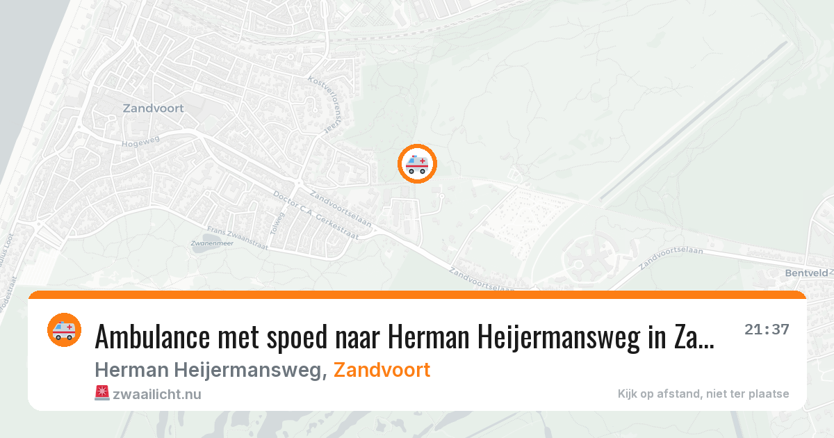 Ambulance met spoed naar Herman Heijermansweg in Zandvoort — 20 apr 2026