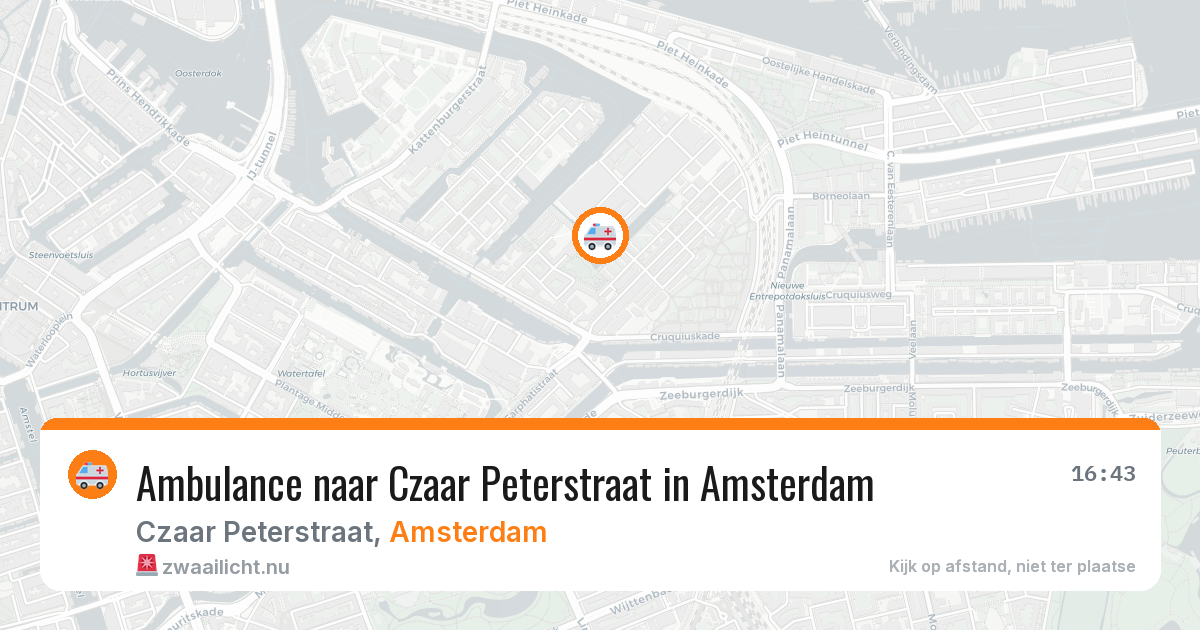Ambulance naar Czaar Peterstraat in Amsterdam — 10 jul 2026