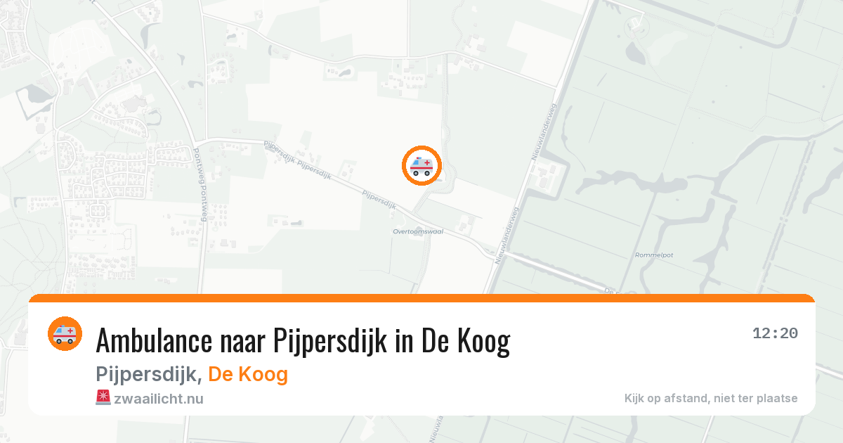 Ambulance naar Pijpersdijk in De Koog — 18 jul 2026