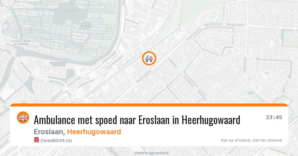 Ambulance met spoed naar Eroslaan in Heerhugowaard — 21 mrt 2026