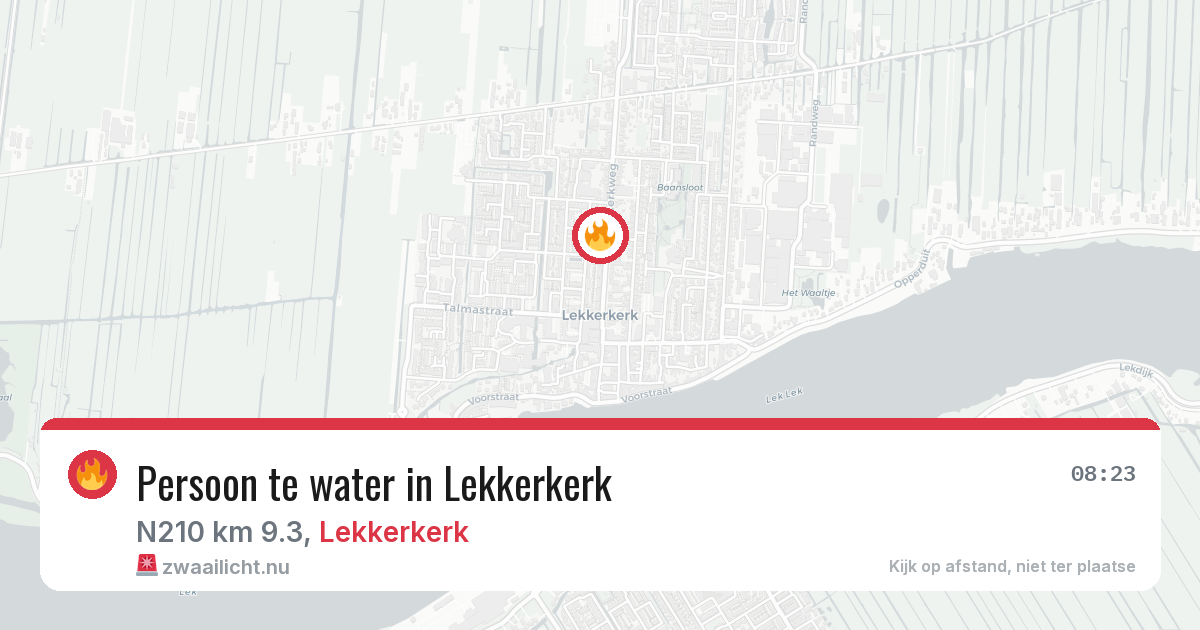 Persoon te water in Lekkerkerk — 10 jul 2026
