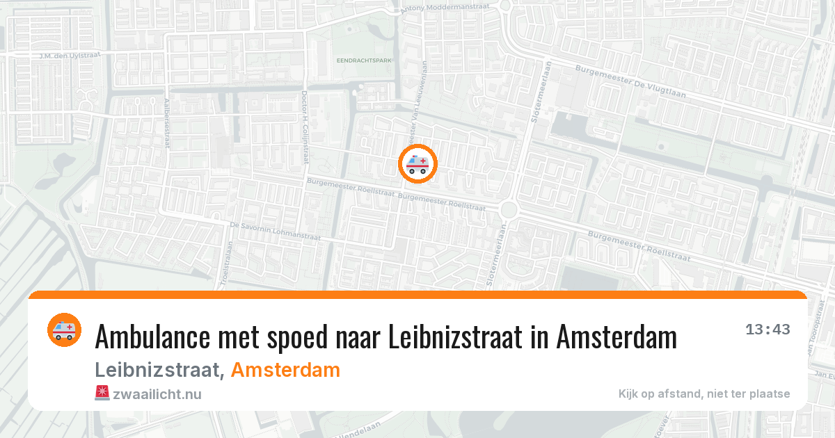 Ambulance met spoed naar Leibnizstraat in Amsterdam — 16 mei 2026