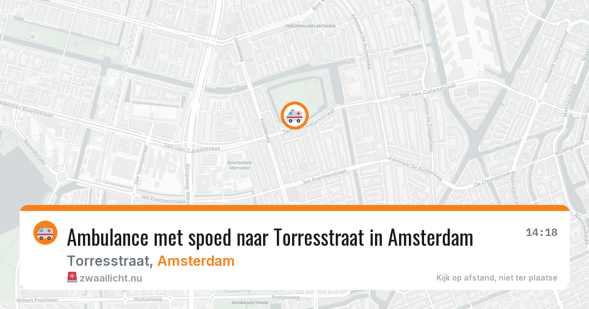 Ambulance met spoed naar Torresstraat in Amsterdam — 21 mei 2026
