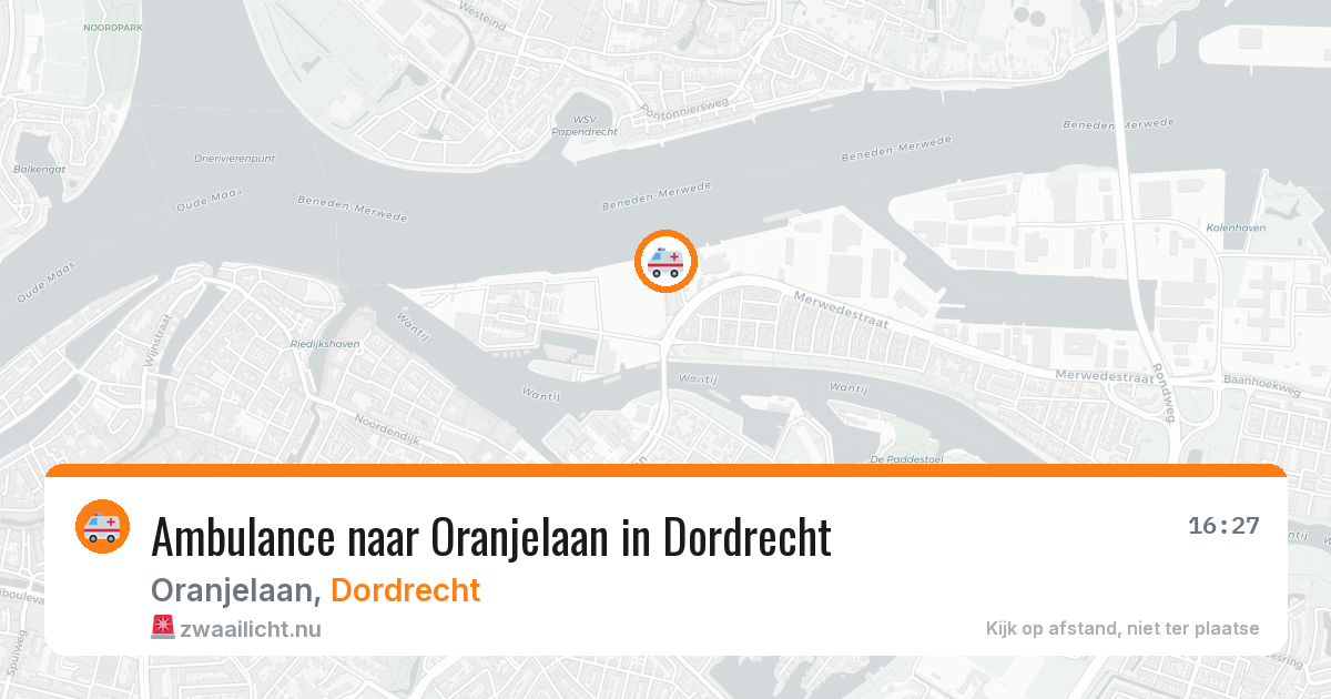 Ambulance naar Oranjelaan in Dordrecht — 16 mei 2026